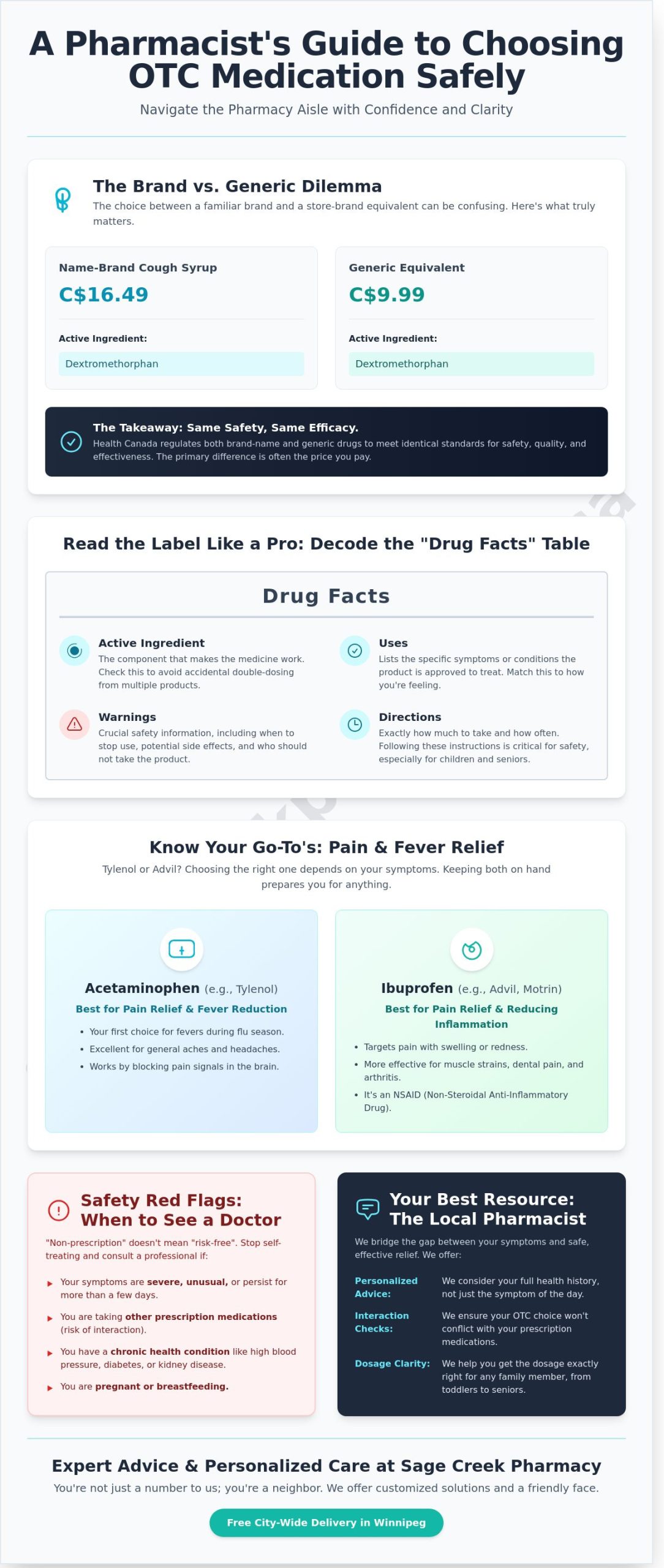 Over-the-Counter Medications in Winnipeg: A Complete Safety & Selection Guide (2026) - Infographic